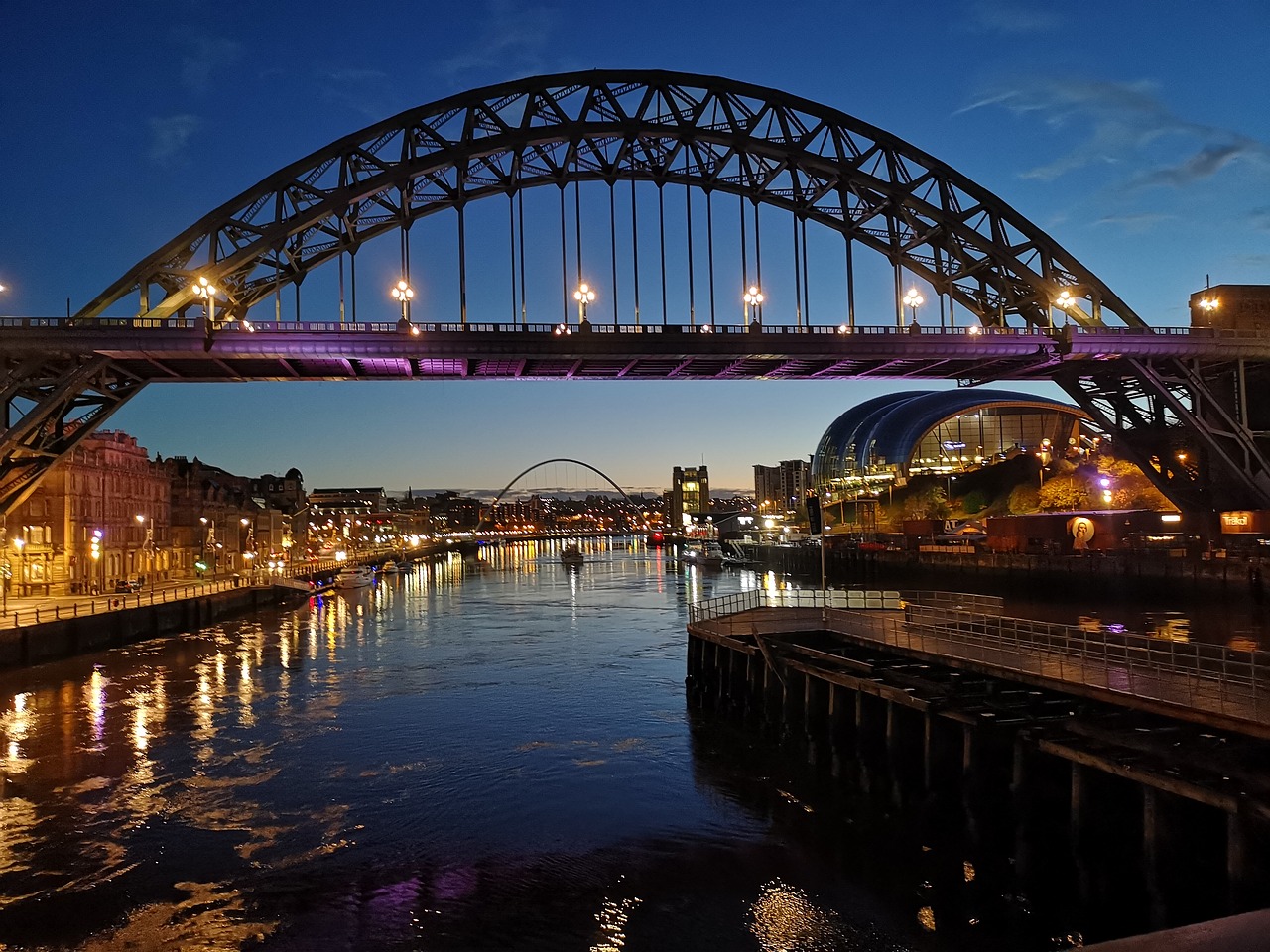 The Tyne Bridge at night